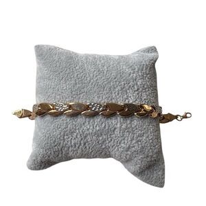 Rose Gold and Silver Leaf Bracelet, Like New, Authentic